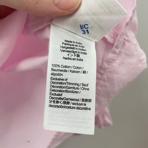 J. Crew S V-Neck Top Eyelet Trim Pink BL038 Spring Summer - Picture 8 of 10